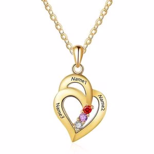 Collana con ciondolo con nome a forma di cuore per 3 collane significative da donna
