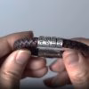 Bracciale personalizzato in argento sterling da uomo a filo singolo in pelle spessa