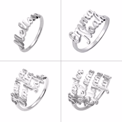 Anello con nome multiplo personalizzato in argento