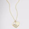 Collana a cuore con pietra portafortuna con nomi incisi - placcata in oro