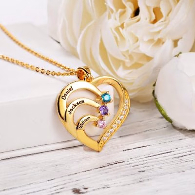 [Vendita calda] Collana con 1-6 nomi di pietre portafortuna in argento sterling 925