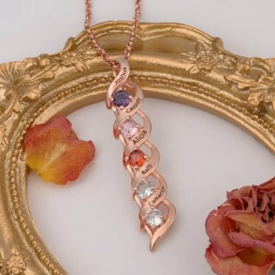 20221207-140537.jpg Amore intrecciato a spirale del DNA Collana personalizzata con 1-8 incisioni