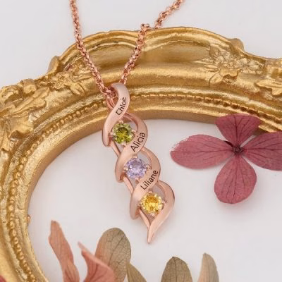 20221207-140542.jpg Amore intrecciato a spirale del DNA Collana personalizzata con 1-8 incisioni