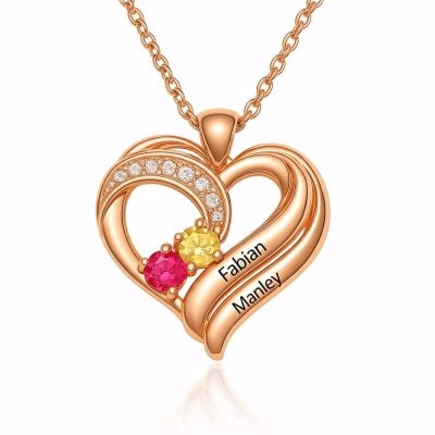 Collana Two Hearts Forever One con pietre portafortuna