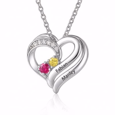 Collana Two Hearts Forever One con pietre portafortuna