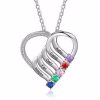 5-2.jpg Collana in argento sterling Collana con 2-6 nomi di pietre portafortuna