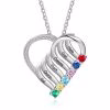 6-1.jpg Collana in argento sterling Collana con 2-6 nomi di pietre portafortuna