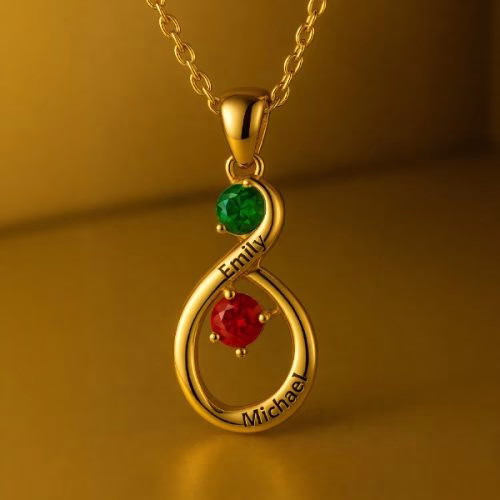 66-gold.jpg Eternal Bond – Collana personalizzata Infinity Birthstone