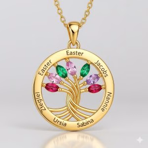 Collana familiare in argento 925 personalizzata per famiglie
