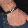 Bracciale personalizzato in pelle da uomo di fascia alta
