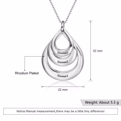 Collana con nome a forma di goccia inciso