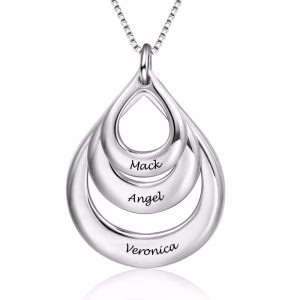 Collana con nome a forma di goccia inciso