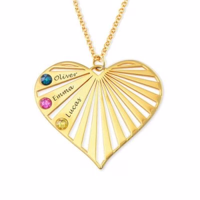 Collana di famiglia con pietre portafortuna placcate in oro