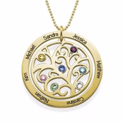 Family-Tree-Birthstone-Necklace-18k-Gold-Plated_jumbo.jpg Collana con pietra portafortuna dell'albero genealogico - placcata in oro 18 carati