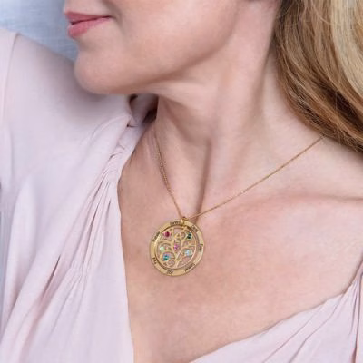 Family-Tree-Birthstone-Necklace-18k-Gold-Plated_jumbo_2.jpg Collana con pietra portafortuna dell'albero genealogico - placcata in oro 18 carati