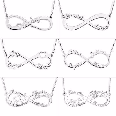 Collana con nome infinito personalizzato in argento sterling