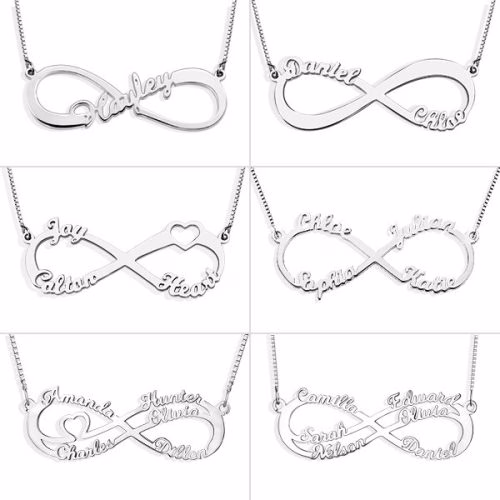 Collana con nome infinito personalizzato in argento sterling