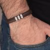 Bracciale personalizzato in pelle da uomo di fascia alta
