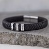 Bracciale personalizzato in pelle da uomo di fascia alta