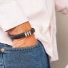 Bracciale personalizzato in pelle da uomo di fascia alta