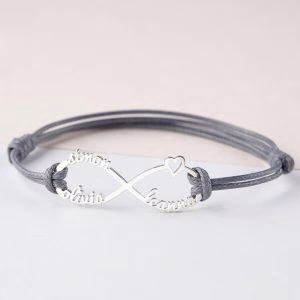 Bracciale infinito personalizzato da donna in argento sterling 925