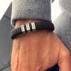 Bracciale personalizzato in pelle da uomo di fascia alta