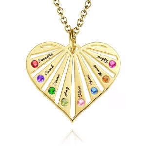 Collana di famiglia con pietre portafortuna placcate in oro