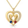 bi-gold.jpg Collana con ciondolo a cuore personalizzato con nomi incisi e pietre portafortuna