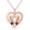 bi-rose-2.jpg Collana con ciondolo a cuore personalizzato con nomi incisi e pietre portafortuna