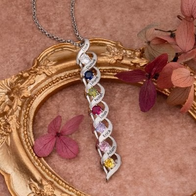 dsc02545.jpg Amore intrecciato a spirale del DNA Collana personalizzata con 1-8 incisioni