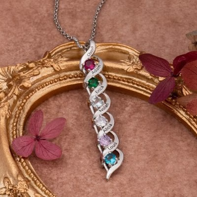 dsc02556.jpg Amore intrecciato a spirale del DNA Collana personalizzata con 1-8 incisioni