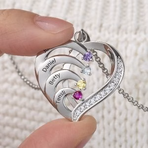 Collane con pietre portafortuna a forma di cuore in argento sterling 925