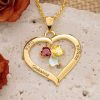 Collana personalizzata con pietra portafortuna a cuore con incisione