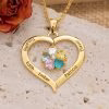 Collana personalizzata con pietra portafortuna a cuore con incisione