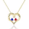 Collana con pietre portafortuna con cuore inciso per sempre amore