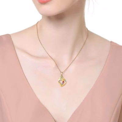 Collana con ciondolo con nome a forma di cuore per 3 collane significative da donna