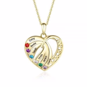 Regali per la mamma Collana con pietre portafortuna in argento sterling 925