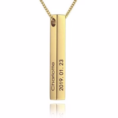 Collana con barra incisa 3D
