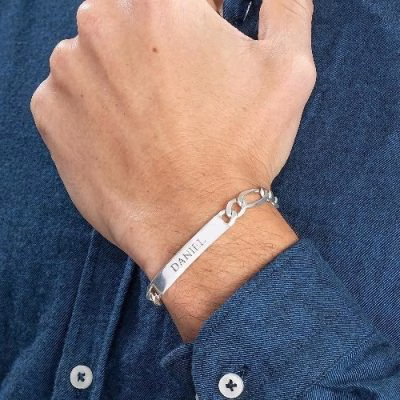 Bracciale da uomo con ID inciso