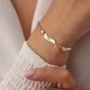 Bracciale con nome in argento sterling 925 personalizzato con pietra portafortuna