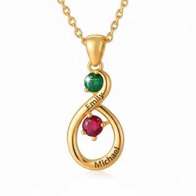 Eternal Bond – Collana personalizzata Infinity Birthstone
