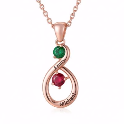 Eternal Bond – Collana personalizzata Infinity Birthstone