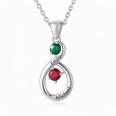 Eternal Bond – Collana personalizzata Infinity Birthstone