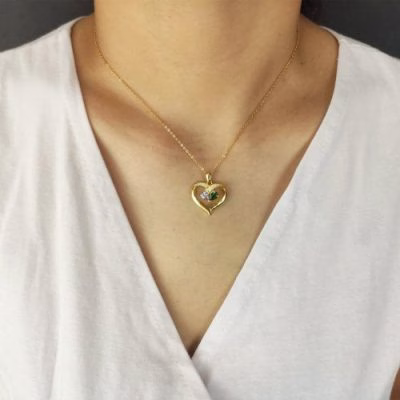 Collana con pietra portafortuna incisa per sempre insieme