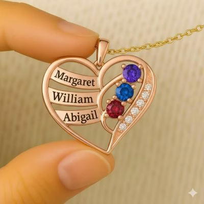 Collana familiare in argento 925 con nuova opera d'arte personalizzata