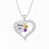 1-new-2name-silver.jpg Newest Heart Birthstone Necklaces in 925 Sterling Silver