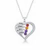 1-new-4name-silver.jpg Newest Heart Birthstone Necklaces in 925 Sterling Silver
