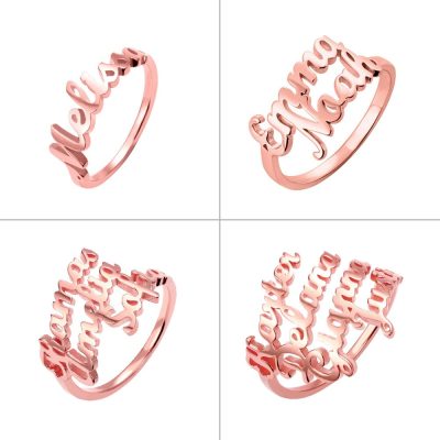 Personalized Multiple Name Ring in Silver