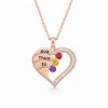 3-rose-3name.jpg Newest Heart Birthstone Necklaces in 925 Sterling Silver