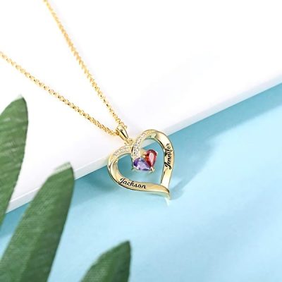 Forever Together Engraved Birthstone Necklace